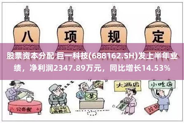 股票资本分配 巨一科技(688162.SH)发上半年业绩，净利润2347.89万元，同比增长14.53%